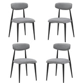 Modern Dining Chairs Curved Backrest Round (Set of 4) - Grey